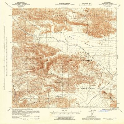Pinkham Well CA topo map, 1:62500 Scale, 15 X 15 Minute, Historical, 1944, Updated 1944, 21.7 x 17.3 in - Polypropylene