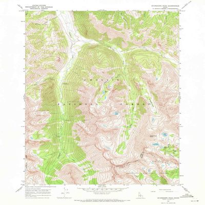 YellowMaps Standhope Peak ID topo map, 1:24000 Scale, 7.5 X 7.5 Minute, Historical, 1967, Updated 1971, 26.9 x 22 in - Tyvek