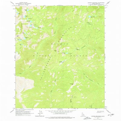 YellowMaps Hoodoo Meadows ID topo map, 1:24000 Scale, 7.5 X 7.5 Minute, Historical, 1962, Updated 1977, 26.9 x 22 in - Polypropylene