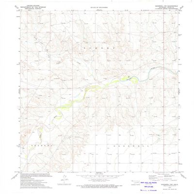 YellowMaps Goodwell NW OK topo map, 1:24000 Scale, 7.5 X 7.5 Minute, Historical, 1973, Updated 1975, 27.3 x 22.4 in - Polypropylene