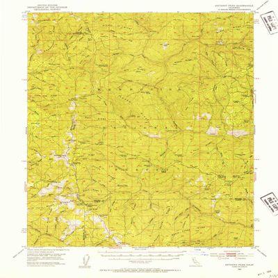 YellowMaps Anthony Peak CA topo map, 1:62500 Scale, 15 X 15 Minute, Historical, 1952, Updated 1954, 20.8 x 16.6 in - Tyvek