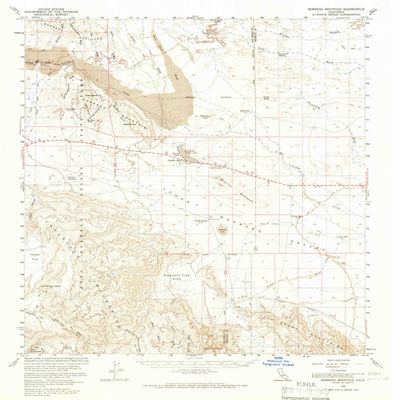 YellowMaps Borrego Mountain CA topo map, 1:62500 Scale, 15 X 15 Minute, Historical, 1960, Updated 1966, 20.9 x 17.3 in - Polypropylene