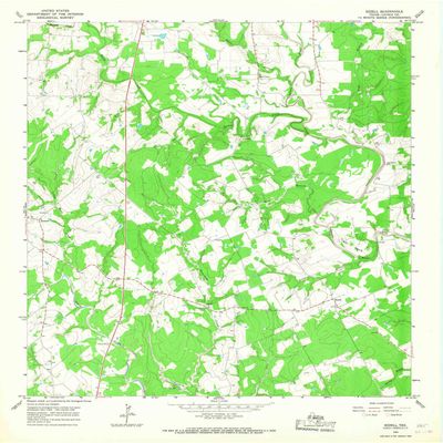 Ezzell TX topo map, 1:24000 Scale, 7.5 X 7.5 Minute, Historical, 1964, Updated 1967, 27 x 23 in - Polypropylene
