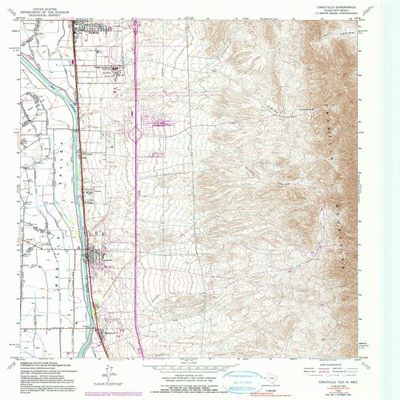 YellowMaps Canutillo TX topo map, 1:24000 Scale, 7.5 X 7.5 Minute, Historical, 1955, Updated 1991, 26.9 x 23 in - Polypropylene