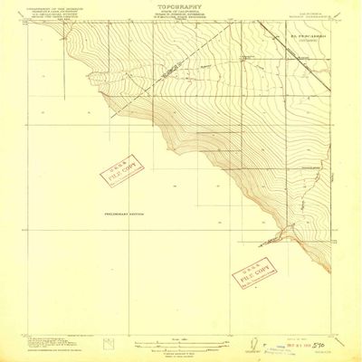 YellowMaps Romain CA topo map, 1:31680 Scale, 7.5 X 7.5 Minute, Historical, 1916, 19.8 x 16.4 in - Polypropylene