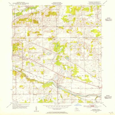 YellowMaps Ceresco MI topo map, 1:24000 Scale, 7.5 X 7.5 Minute, Historical, 1947, Updated 1955, 26.9 x 21.9 in - Polypropylene
