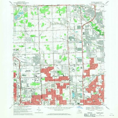 YellowMaps Warren MI topo map, 1:24000 Scale, 7.5 X 7.5 Minute, Historical, 1968, Updated 1971, 26.9 x 22 in - Tyvek