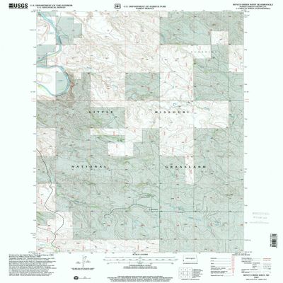YellowMaps Boyce Creek West ND topo map, 1:24000 Scale, 7.5 X 7.5 Minute, Historical, 1997, Updated 2001, 26.9 x 21.6 in - Polypropylene