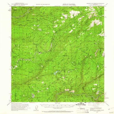 YellowMaps Mooreville Ridge CA topo map, 1:62500 Scale, 15 X 15 Minute, Historical, 1948, Updated 1961, 20.8 x 16.6 in - Polypropylene