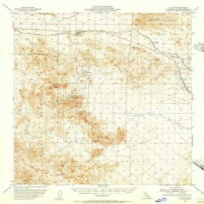 Ludlow CA topo map, 1:62500 Scale, 15 X 15 Minute, Historical, 1955, Updated 1956, 20.8 x 16.6 in - Polypropylene
