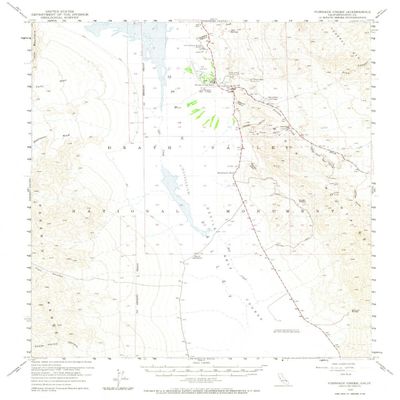 YellowMaps Furnace Creek CA topo map, 1:62500 Scale, 15 X 15 Minute, Historical, 1952, Updated 1968, 20.9 x 16.7 in - Polypropylene