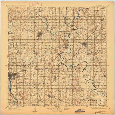 YellowMaps Claremore OK topo map, 1:125000 Scale, 30 X 30 Minute, Historical, 1916, Updated 1928, 20.3 x 16.5 in - Tyvek