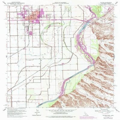 YellowMaps Blythe CA topo map, 1:24000 Scale, 7.5 X 7.5 Minute, Historical, 1951, Updated 1977, 26.8 x 21.5 in - Polypropylene