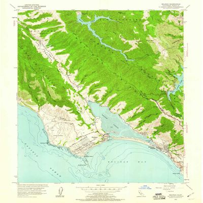 YellowMaps Bolinas CA topo map, 1:24000 Scale, 7.5 X 7.5 Minute, Historical, 1954, Updated 1960, 26.8 x 22.1 in - Polypropylene