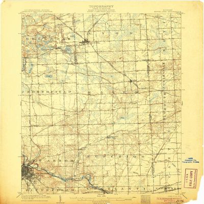 YellowMaps South Lyon MI topo map, 1:62500 Scale, 15 X 15 Minute, Historical, 1906, 19.8 x 16.6 in - Tyvek