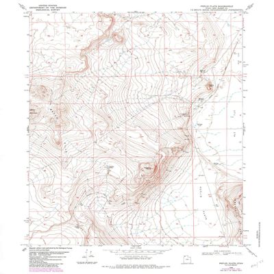 Peplin Flats UT topo map, 1:24000 Scale, 7.5 X 7.5 Minute, Historical, 1969, Updated 1984, 26.9 x 21.9 in - Tyvek