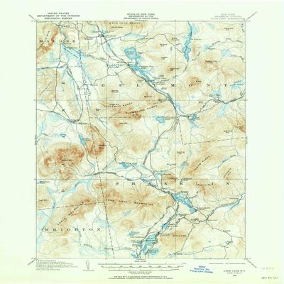 YellowMaps Loon Lake NY topo map, 1:62500 Scale, 15 X 15 Minute, Historical, 1906, Updated 1964, 20.9 x 17 in - Tyvek