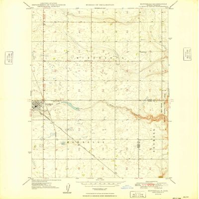 YellowMaps Bowbells ND topo map, 1:24000 Scale, 7.5 X 7.5 Minute, Historical, 1949, Updated 1949, 26.8 x 22 in - Polypropylene