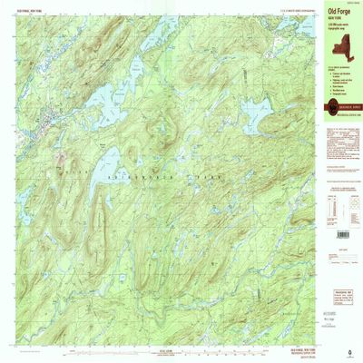 YellowMaps Old Forge NY topo map, 1:25000 Scale, 7.5 X 15 Minute, Historical, 1989, Updated 1990, 24 x 38.4 in - Polypropylene