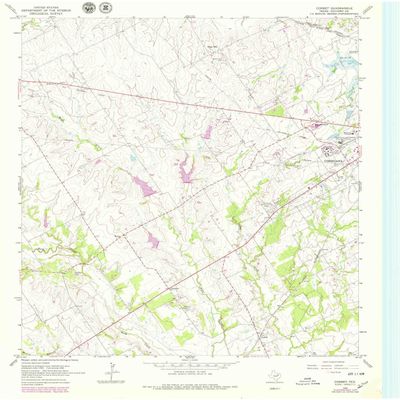YellowMaps Corbet TX topo map, 1:24000 Scale, 7.5 X 7.5 Minute, Historical, 1965, Updated 1979, 27 x 23 in - Polypropylene