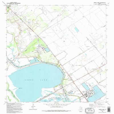 YellowMaps Green Lake TX topo map, 1:24000 Scale, 7.5 X 7.5 Minute, Historical, 1995, Updated 1995, 27.2 x 23.3 in - Polypropylene