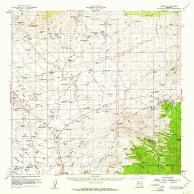 YellowMaps Oracle AZ topo map, 1:62500 Scale, 15 X 15 Minute, Historical, 1959, Updated 1961, 20.8 x 16.9 in - Tyvek
