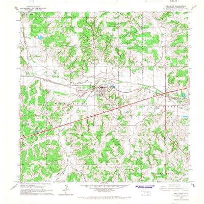 Wellston OK topo map, 1:24000 Scale, 7.5 X 7.5 Minute, Historical, 1966, Updated 1967, 27.4 x 22.6 in - Polypropylene