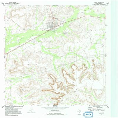 YellowMaps Rankin TX topo map, 1:24000 Scale, 7.5 X 7.5 Minute, Historical, 1970, Updated 1992, 27 x 23.1 in - Tyvek