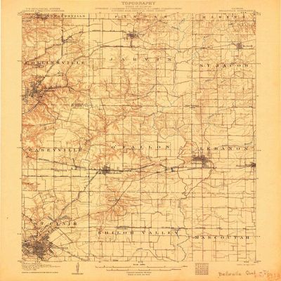 Belleville IL topo map, 1:62500 Scale, 15 X 15 Minute, Historical, 1907, 19.8 x 16.5 in - Polypropylene