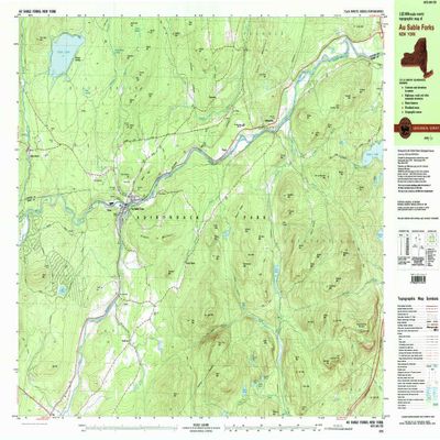 YellowMaps Au Sable Forks NY topo map, 1:25000 Scale, 7.5 X 15 Minute, Historical, 1978, Updated 1990, 24 x 37.9 in - Polypropylene