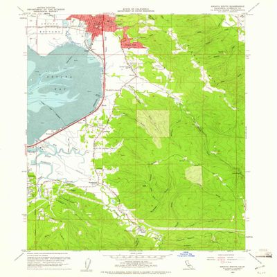 YellowMaps Arcata South CA topo map, 1:24000 Scale, 7.5 X 7.5 Minute, Historical, 1959, Updated 1961, 26.8 x 22 in - Polypropylene