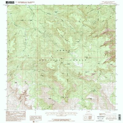YellowMaps Aztec Peak AZ topo map, 1:24000 Scale, 7.5 X 7.5 Minute, Historical, 1986, Updated 1986, 26.7 x 21.6 in - Polypropylene