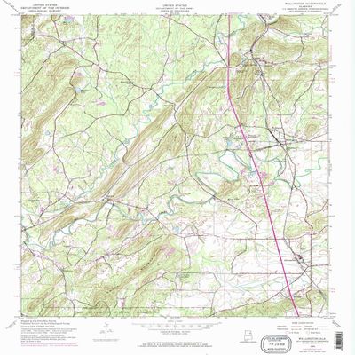 Wellington AL topo map, 1:24000 Scale, 7.5 X 7.5 Minute, Historical, 1956, Updated 1973, 26.8 x 21.9 in - Polypropylene