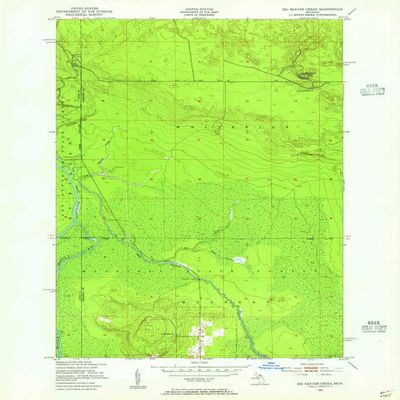 YellowMaps Big Beaver Creek MI topo map, 1:24000 Scale, 7.5 X 7.5 Minute, Historical, 1951, Updated 1955, 26.9 x 22 in - Polypropylene