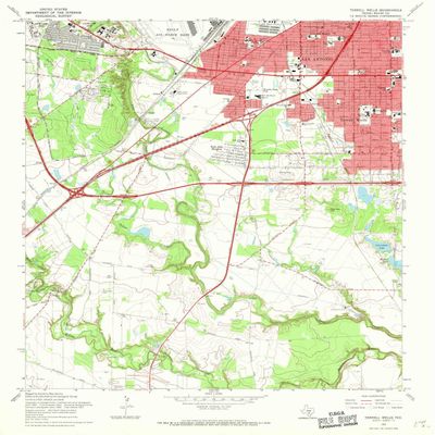 Terrell Wells TX topo map, 1:24000 Scale, 7.5 X 7.5 Minute, Historical, 1967, Updated 1969, 26.9 x 23 in - Polypropylene
