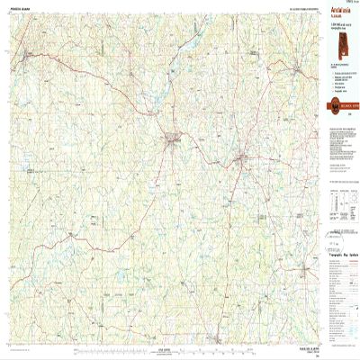 YellowMaps Andalusia AL topo map, 1:100000 Scale, 30 X 60 Minute, Historical, 1986, Updated 1989, 23.8 x 43.8 in - Polypropylene