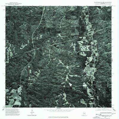 YellowMaps Plantersville SW AL topo map, 1:24000 Scale, 7.5 X 7.5 Minute, Historical, 1975, Updated 1977, 26.7 x 21.6 in - Polypropylene