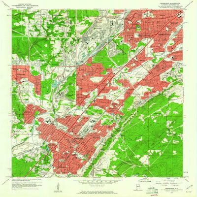 YellowMaps Bessemer AL topo map, 1:24000 Scale, 7.5 X 7.5 Minute, Historical, 1959, Updated 1960, 26.8 x 22 in - Polypropylene