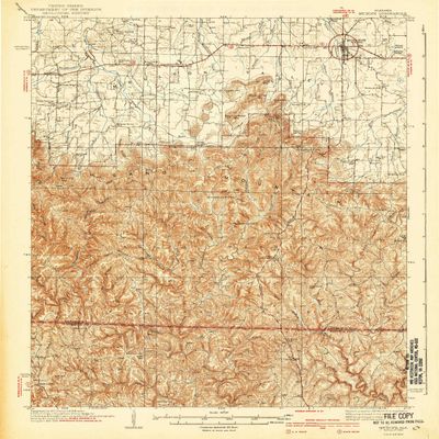 YellowMaps Mt Hope AL topo map, 1:62500 Scale, 15 X 15 Minute, Historical, 1940, 19.7 x 16.9 in - Polypropylene