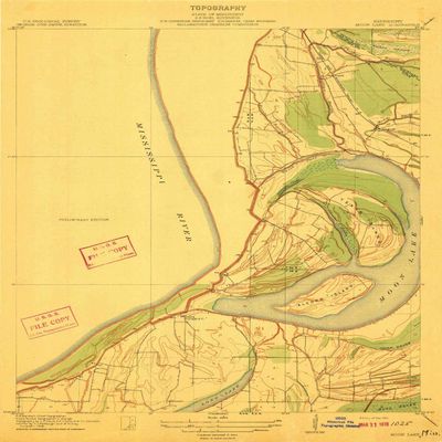 YellowMaps Moon Lake MS topo map, 1:31680 Scale, 7.5 X 7.5 Minute, Historical, 1912, 19.9 x 15.7 in - Tyvek