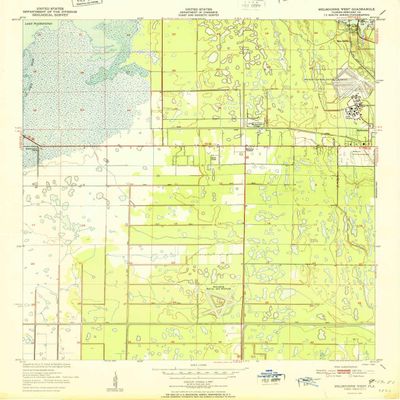 YellowMaps Melbourne West FL topo map, 1:24000 Scale, 7.5 X 7.5 Minute, Historical, 1951, 26.7 x 22.9 in - Tyvek