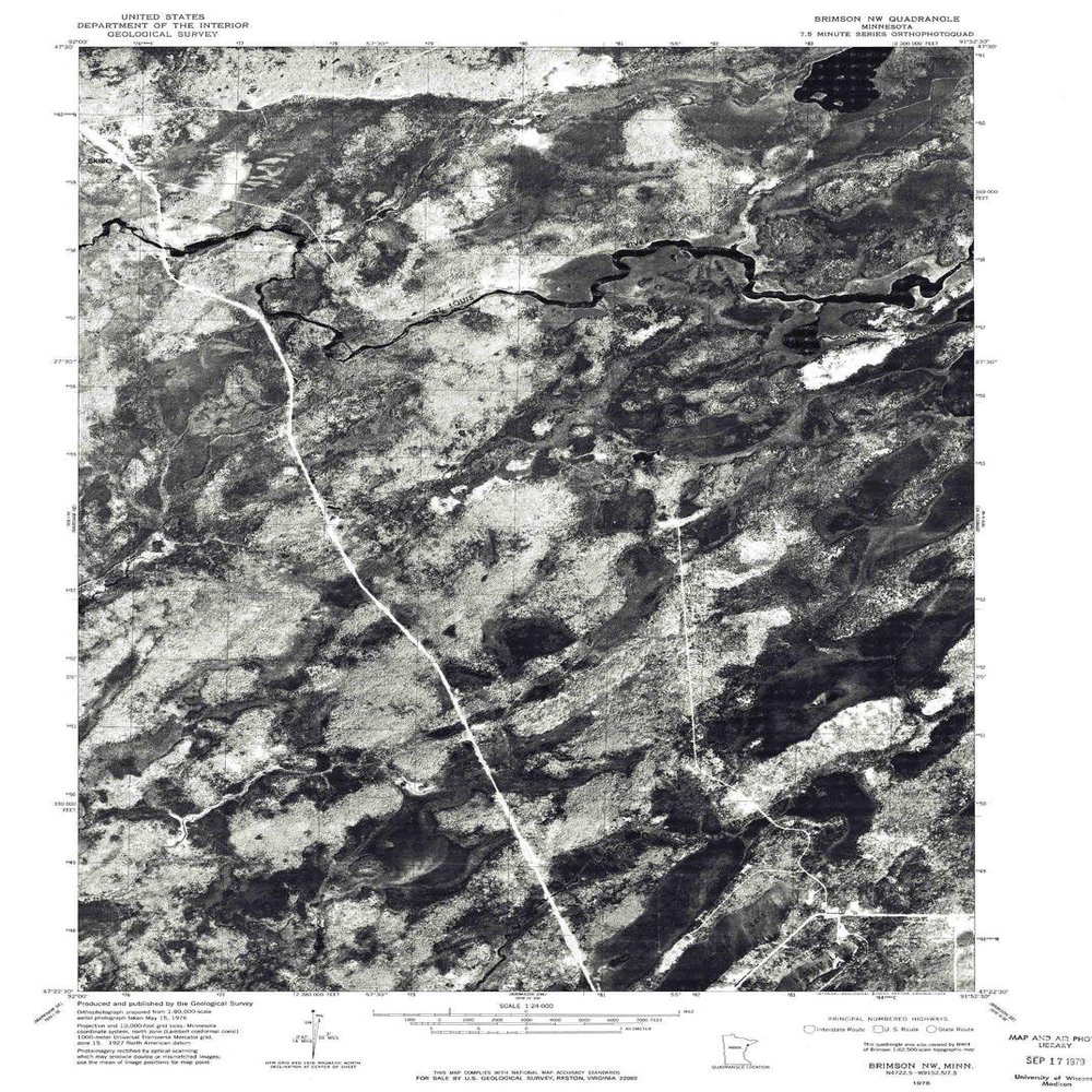YellowMaps Brimson NW MN topo map, 1:24000 Scale, 7.5 X 7.5 Minute, Historical, 1976, Updated 1979, 26.36 x 18.86 in - Tyvek