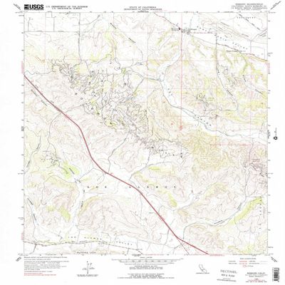 YellowMaps Sisquoc CA topo map, 1:24000 Scale, 7.5 X 7.5 Minute, Historical, 1959, Updated 1978, 26.9 x 22 in - Polypropylene