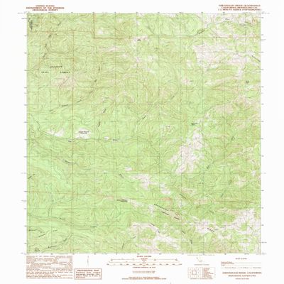 YellowMaps Greenough Ridge CA topo map, 1:24000 Scale, 7.5 X 7.5 Minute, Historical, 1991, Updated 1991, 26.8 x 21.4 in - Polypropylene