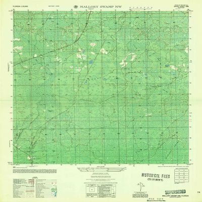 Mallory Swamp NW FL topo map, 1:25000 Scale, 7.5 X 7.5 Minute, Historical, 1956, Updated 1956, 28.8 x 21.9 in - Polypropylene