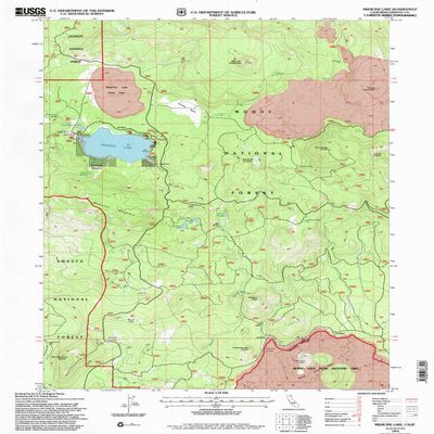 YellowMaps Medicine Lake CA topo map, 1:24000 Scale, 7.5 X 7.5 Minute, Historical, 1993, Updated 1996, 26.7 x 21.4 in - Tyvek