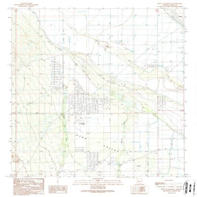 West of Marana AZ topo map, 1:24000 Scale, 7.5 X 7.5 Minute, Historical, 1989, Updated 1989, 26.7 x 22 in - Tyvek