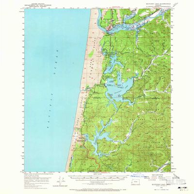 YellowMaps Siltcoos Lake OR topo map, 1:62500 Scale, 15 X 15 Minute, Historical, 1956, Updated 1965, 20.8 x 16.8 in - Polypropylene