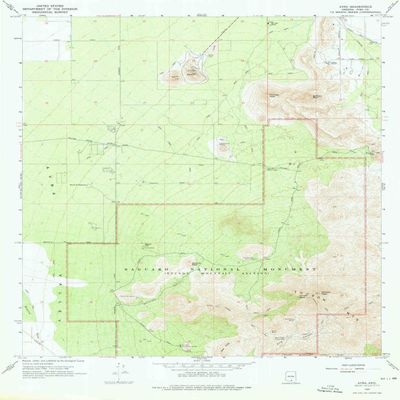 YellowMaps Avra AZ topo map, 1:24000 Scale, 7.5 X 7.5 Minute, Historical, 1968, Updated 1976, 26.8 x 21.5 in - Polypropylene