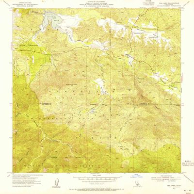 YellowMaps Vail Lake CA topo map, 1:24000 Scale, 7.5 X 7.5 Minute, Historical, 1953, Updated 1955, 26.8 x 22 in - Tyvek
